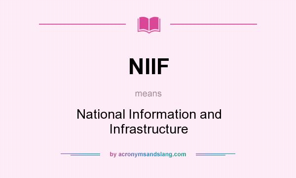 What does NIIF mean? It stands for National Information and Infrastructure