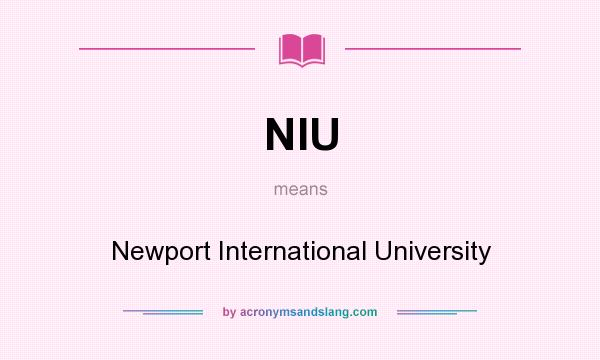 What does NIU mean? It stands for Newport International University