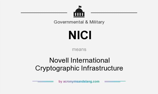 What does NICI mean? It stands for Novell International Cryptographic Infrastructure