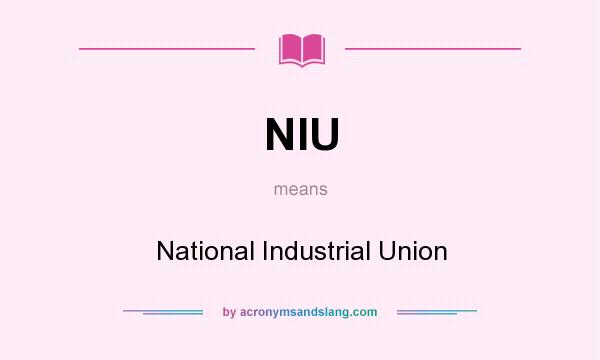 What does NIU mean? It stands for National Industrial Union