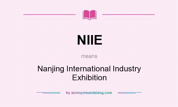 What does NIIE mean? It stands for Nanjing International Industry Exhibition