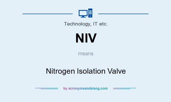 What does NIV mean? It stands for Nitrogen Isolation Valve