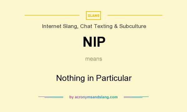 What does NIP mean? It stands for Nothing in Particular