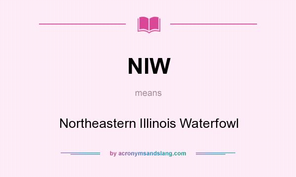 What does NIW mean? It stands for Northeastern Illinois Waterfowl