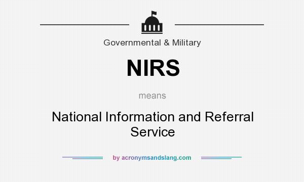 What does NIRS mean? It stands for National Information and Referral Service