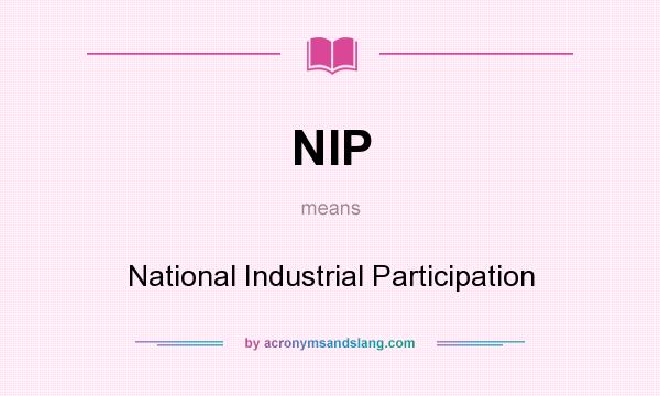 What does NIP mean? It stands for National Industrial Participation