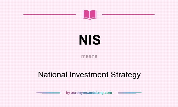 What does NIS mean? It stands for National Investment Strategy