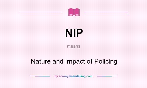What does NIP mean? It stands for Nature and Impact of Policing