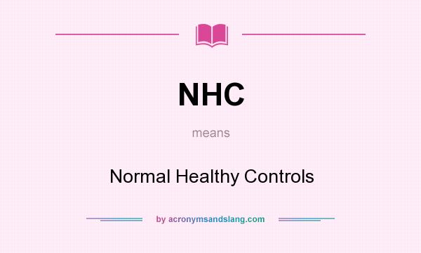 What does NHC mean? It stands for Normal Healthy Controls