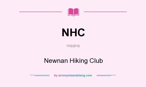 What does NHC mean? It stands for Newnan Hiking Club