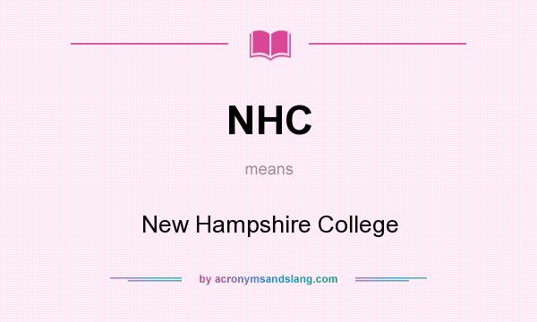 What does NHC mean? It stands for New Hampshire College