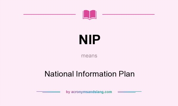What does NIP mean? It stands for National Information Plan