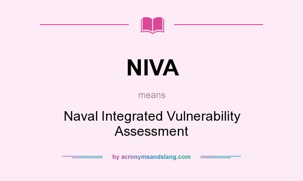 What does NIVA mean? It stands for Naval Integrated Vulnerability Assessment