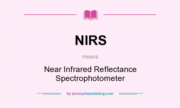 What does NIRS mean? It stands for Near Infrared Reflectance Spectrophotometer