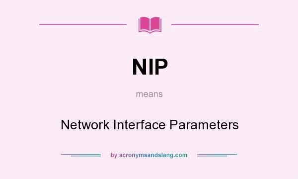 What does NIP mean? It stands for Network Interface Parameters