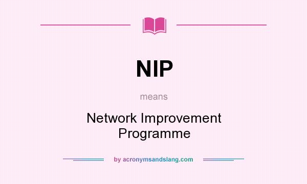 What does NIP mean? It stands for Network Improvement Programme