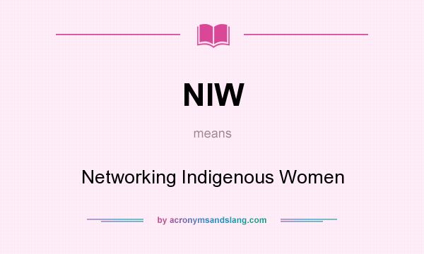 What does NIW mean? It stands for Networking Indigenous Women