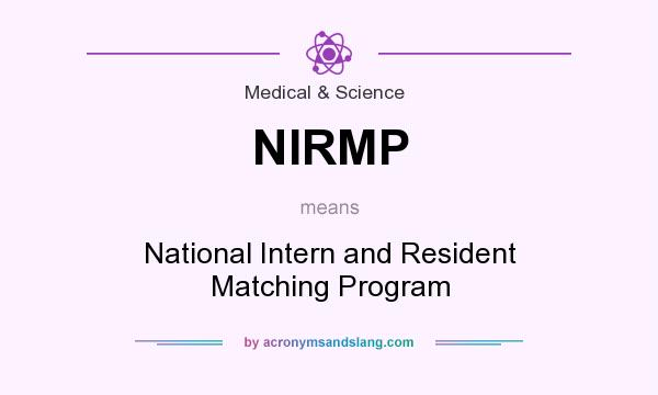 What does NIRMP mean? It stands for National Intern and Resident Matching Program