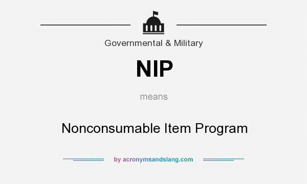 What does NIP mean? It stands for Nonconsumable Item Program