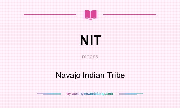 What does NIT mean? It stands for Navajo Indian Tribe