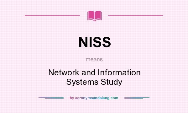 What does NISS mean? It stands for Network and Information Systems Study