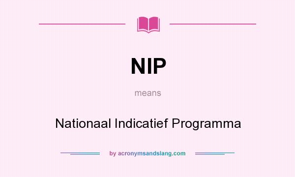 What does NIP mean? It stands for Nationaal Indicatief Programma