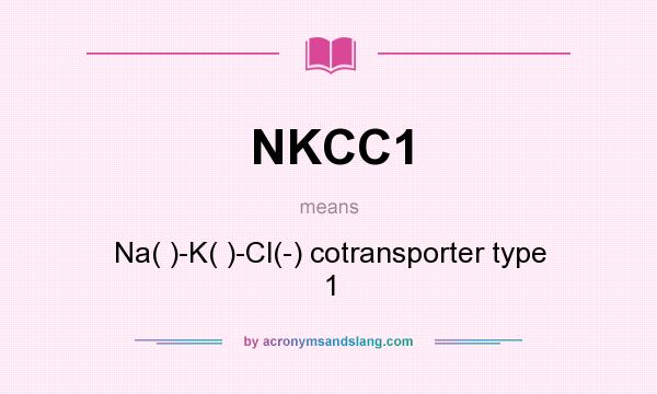 What does NKCC1 mean? It stands for Na( )-K( )-Cl(-) cotransporter type 1