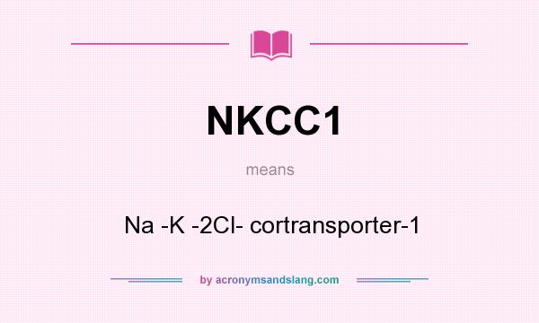 What does NKCC1 mean? It stands for Na -K -2Cl- cortransporter-1