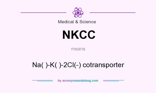 What does NKCC mean? It stands for Na( )-K( )-2Cl(-) cotransporter