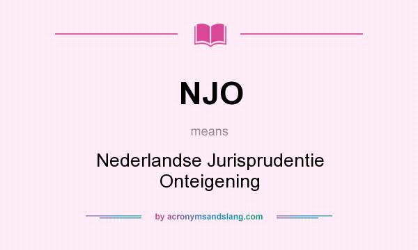 What does NJO mean? It stands for Nederlandse Jurisprudentie Onteigening