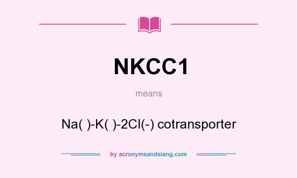 What does NKCC1 mean? It stands for Na( )-K( )-2Cl(-) cotransporter