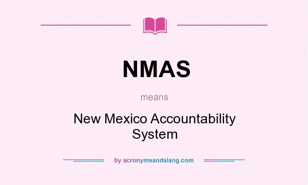 What does NMAS mean? It stands for New Mexico Accountability System