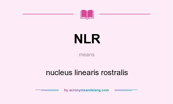 What does NLR mean? It stands for nucleus linearis rostralis