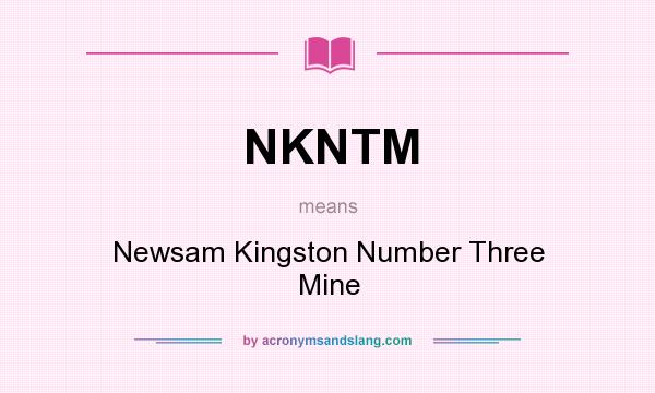 What does NKNTM mean? It stands for Newsam Kingston Number Three Mine