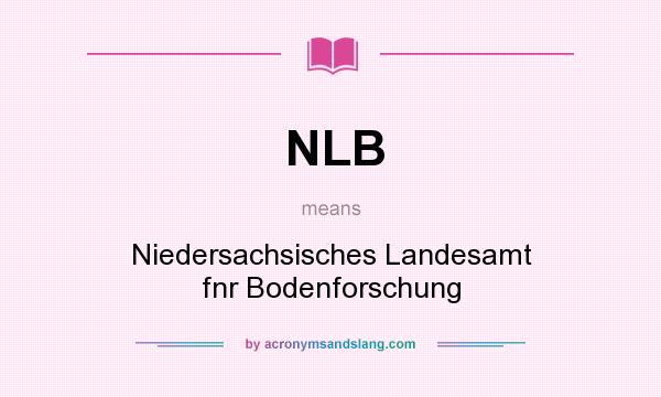 What does NLB mean? It stands for Niedersachsisches Landesamt fnr Bodenforschung