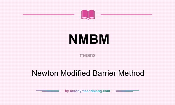 What does NMBM mean? It stands for Newton Modified Barrier Method