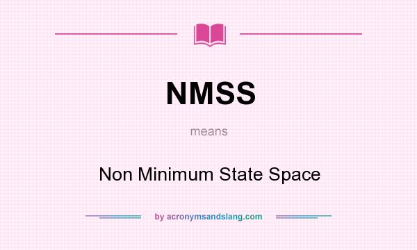 What does NMSS mean? It stands for Non Minimum State Space
