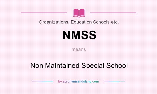 What does NMSS mean? It stands for Non Maintained Special School
