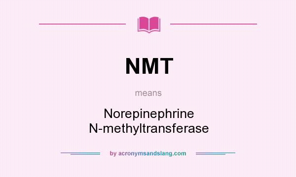 What does NMT mean? It stands for Norepinephrine N-methyltransferase