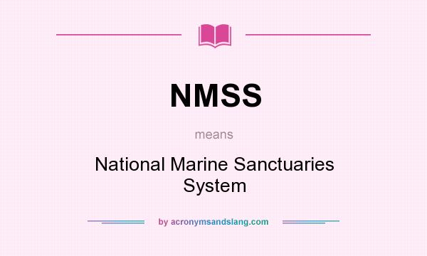 What does NMSS mean? It stands for National Marine Sanctuaries System