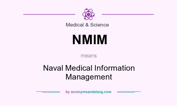 What does NMIM mean? It stands for Naval Medical Information Management