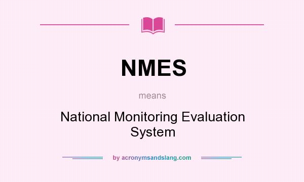 What does NMES mean? It stands for National Monitoring Evaluation System