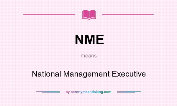 What does NME mean? It stands for National Management Executive