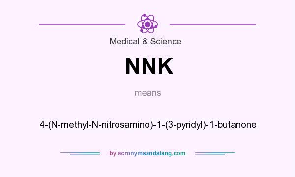 What does NNK mean? It stands for 4-(N-methyl-N-nitrosamino)-1-(3-pyridyl)-1-butanone