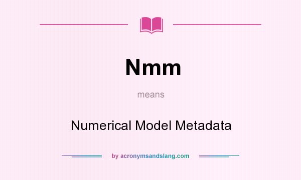 What does Nmm mean? It stands for Numerical Model Metadata