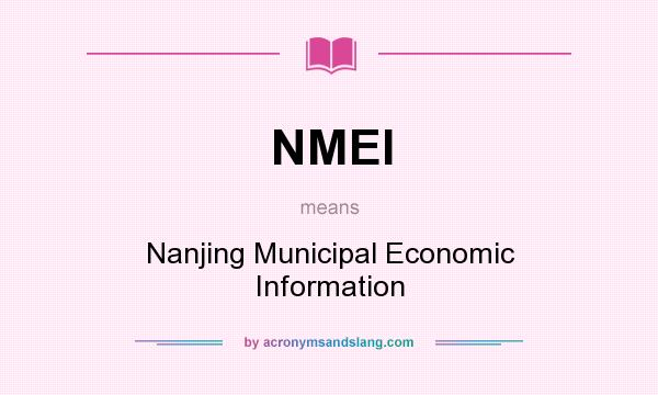 What does NMEI mean? It stands for Nanjing Municipal Economic Information