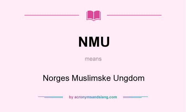 What does NMU mean? It stands for Norges Muslimske Ungdom