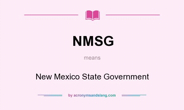What does NMSG mean? It stands for New Mexico State Government