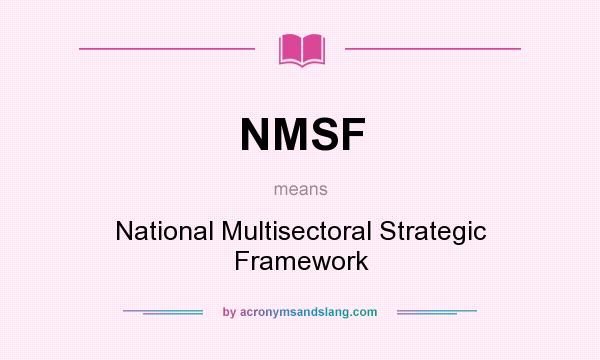 What does NMSF mean? It stands for National Multisectoral Strategic Framework