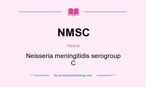What does NMSC mean? It stands for Neisseria meningitidis serogroup C
